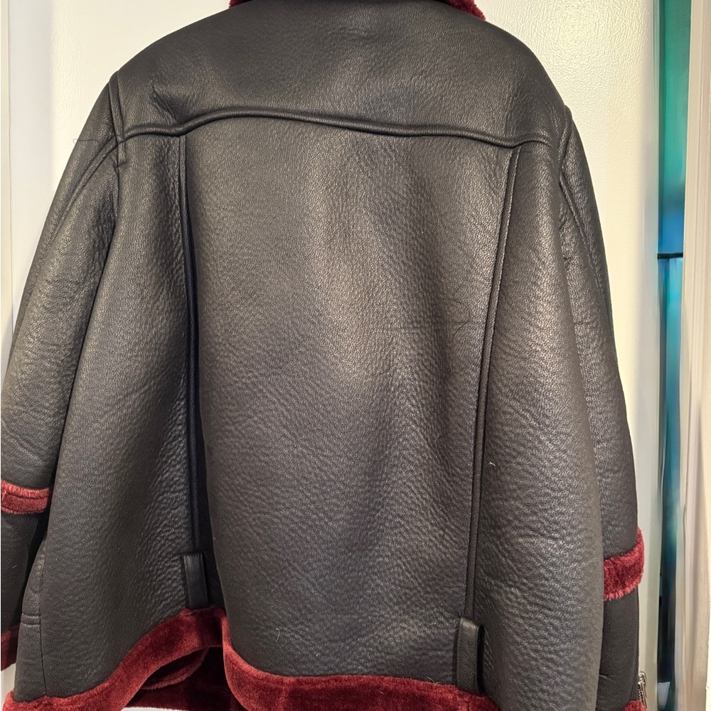 ASOS Black and Red Textured Jacket - Picture 2 of 3